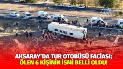 Aksaray Acıpınar mevkiinde meydana gelen tur otobüsü kazasında 7 kişi