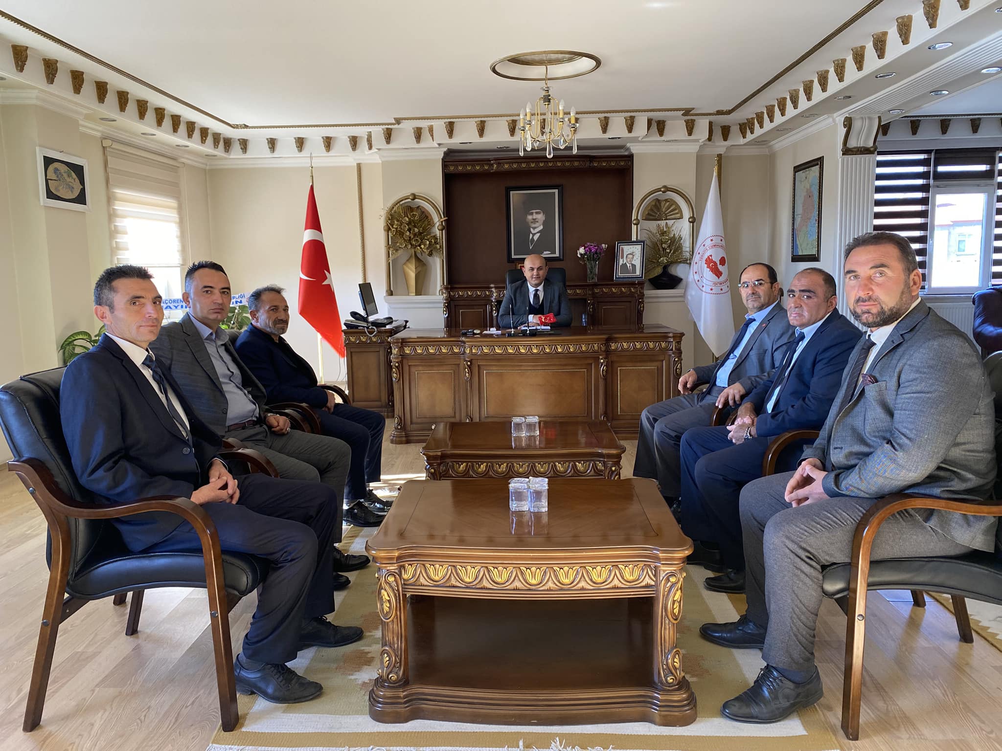 Ağaçören’in yeni kaymakamına muhtarlardan ilk ziyaret! Talepler masaya yatırıldı