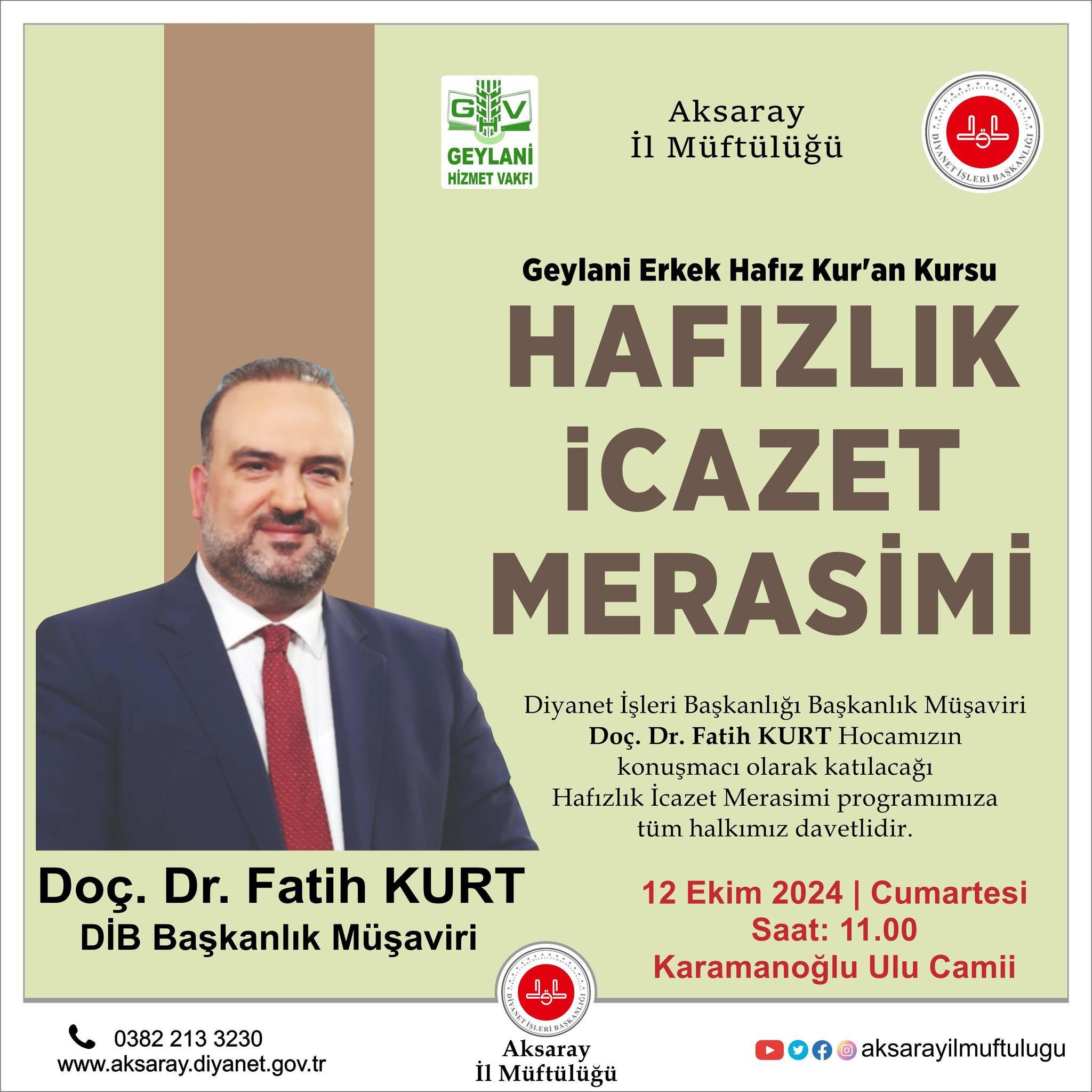 Aksaray’da “Hafızlık İcazet Merasimi” düzenlenecek