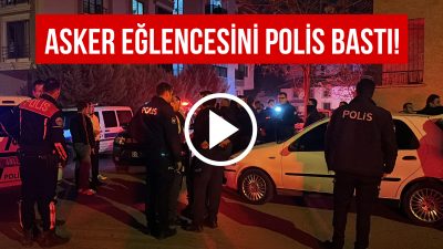 Aksaray’ın Pamucak Mahallesinde asker uğurlaması için eğlence düzenlendi. Polisin asker