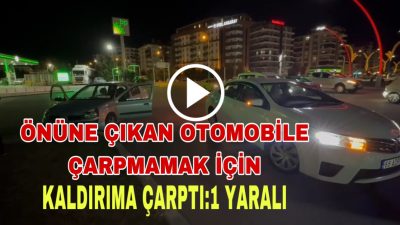 Aksaray’da, önüne çıkan araca çarpmamak için kaldırıma çarptı.Bir kişi yaralandı.