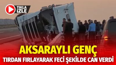 Aksaray-Adana karayolunda kontrolden çıkan pamuk yüklü tır, refüje devrildi. Kazada