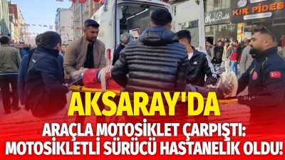 Aksaray Hamidiye Mahallesi’nde bir motosikletle, bir otomobil çarpıştı. Kazada motosiklet