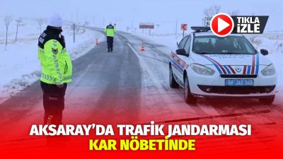 Yoğun kar yağışı nedeniyle Aksaray’da jandarma ekipleri, ilçe, belde ve