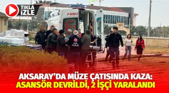 Aksaray'da müze çatısında bakım