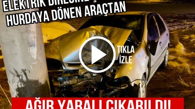 Aksaray Çiftlik Mahallesinde meydana gelen kazada, sürücü direksiyon hakimiyetini kaybederek