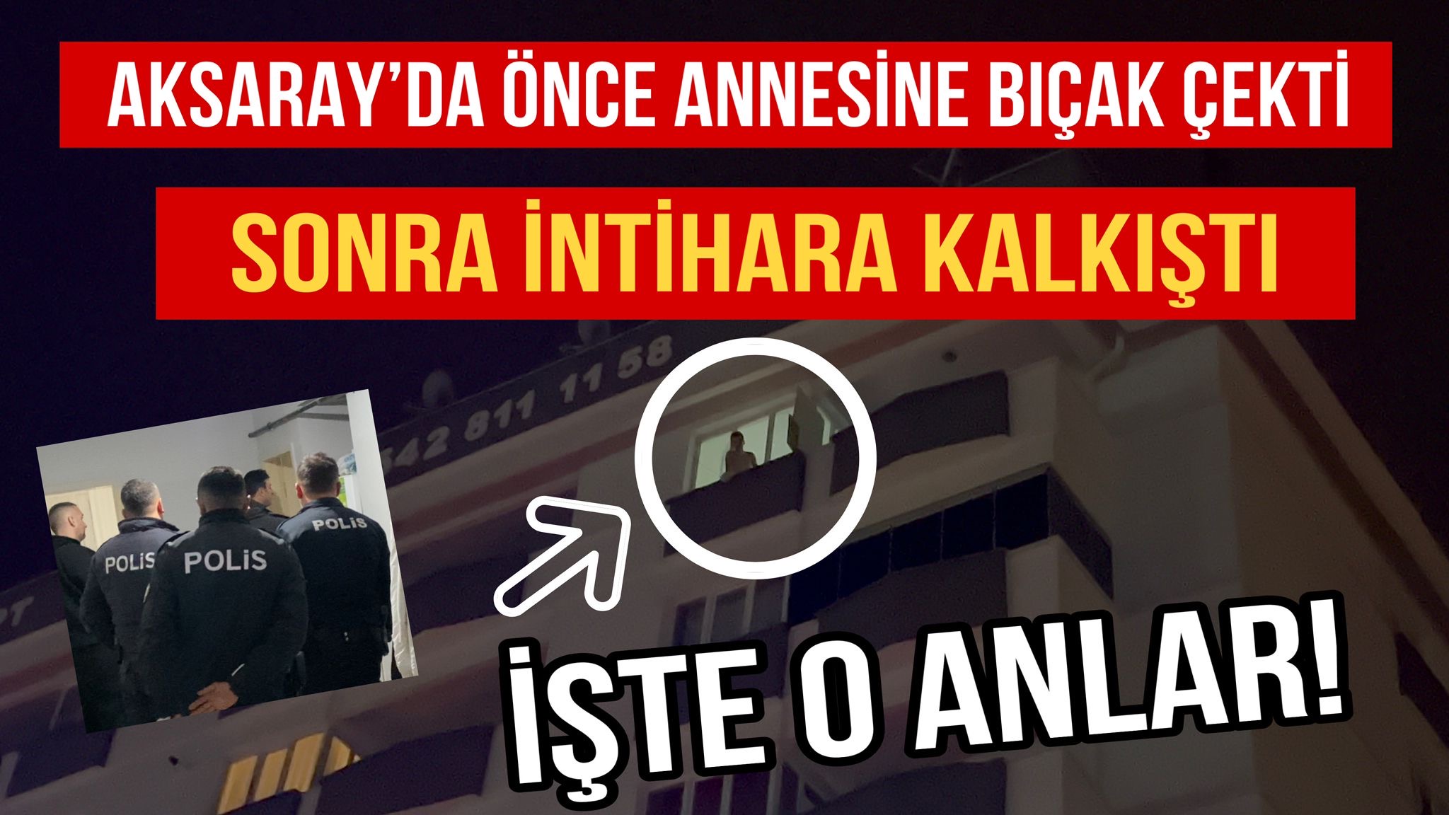 Aksaray’da önce annesine bıçak çekti;Sonra intihara kalkıştı! işte o anlar…