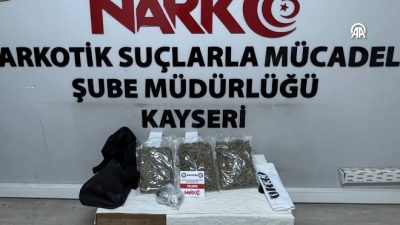 Kayseri'de 1 kilo 723 gram esrar ele geçirildi, 3 şüpheli