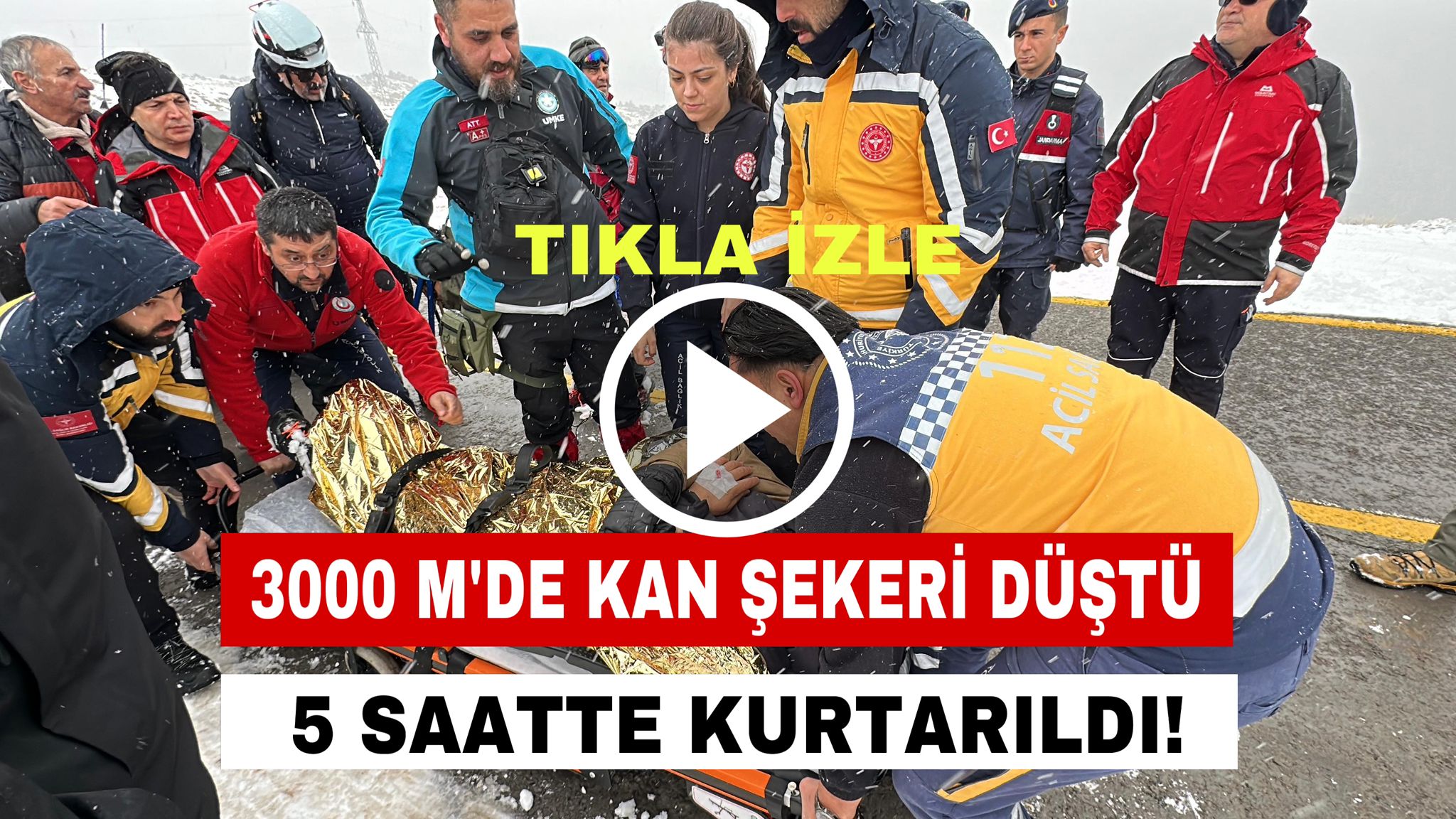 Aksaray’da 3000 metrede kan şekeri düştü: 5 saatte kurtarıldı!