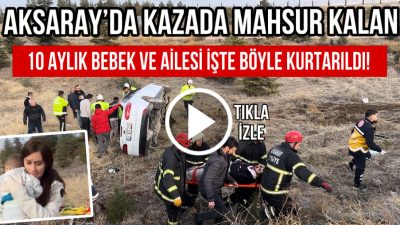 Aksaray’da bir anlık dalgınlık, otomobilin şarampole devrilmesine neden oldu. Anne,