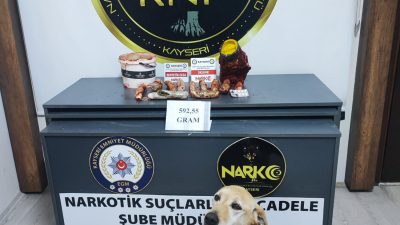 Kayseri’de salça doldurulmuş bidonlara gizlenen 592,55 gram uyuşturucu ele geçirildi,