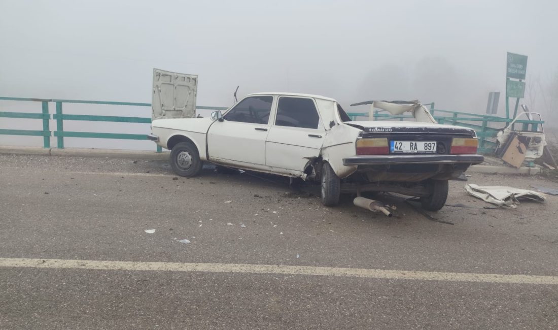 Konya'nın Seydişehir ilçesinde otomobilin