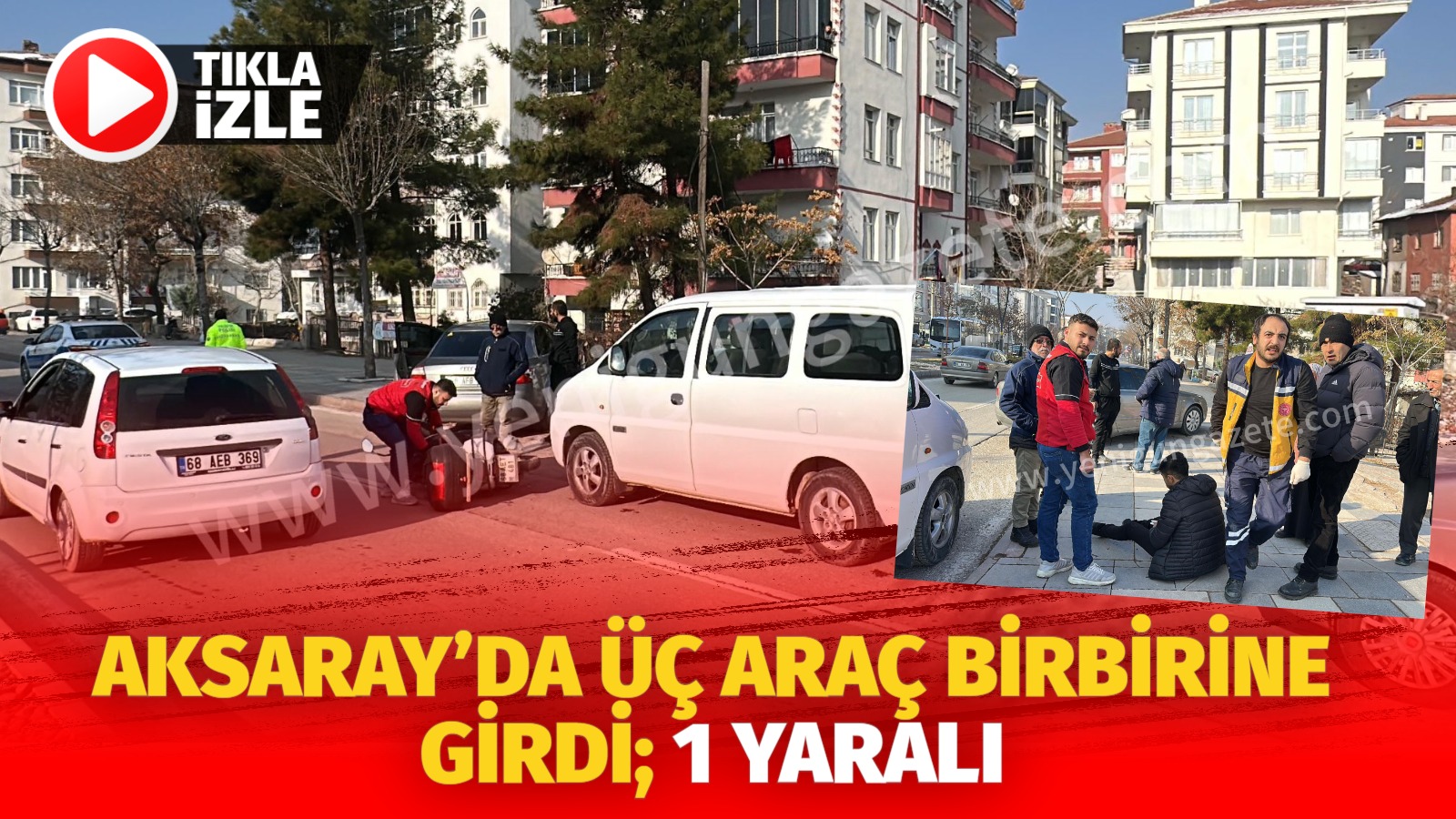 Aksaray’da park halindeki araca motosiklet çarptı, aynı motosiklet başka bir
