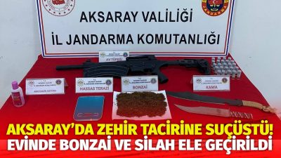 Aksaray İl Jandarma Komutanlığı ekipleri, uyuşturucu ticareti yaptığı belirlenen H.E.
