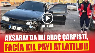 Aksaray’da Tacin Mahallesi’nde iki otomobil çarpıştı, olay yerine ekipler sevk