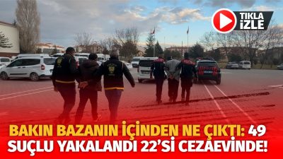 Aksaray’da Asayiş Şube Müdürlüğü ekipleri tarafından yapılan çalışmalar sonucunda Kasten