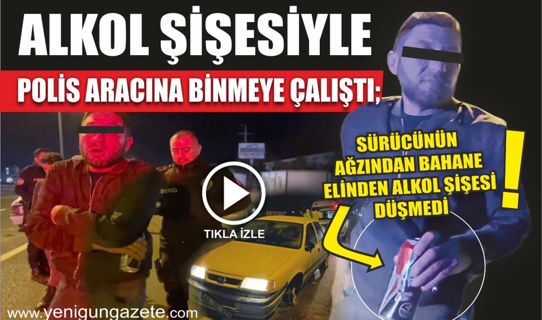 Aksaray’da alkollü bir sürücü,