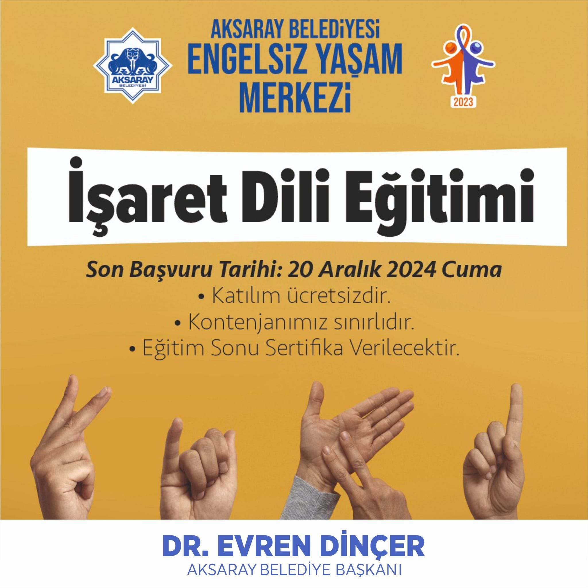Aksaray Belediyesi, engelleri kaldırma hedefiyle toplumsal iletişimi güçlendirmek adına İşaret