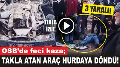 Aksaray’da iki aracında karıştığı trafik kazasında bir araç takla atarak