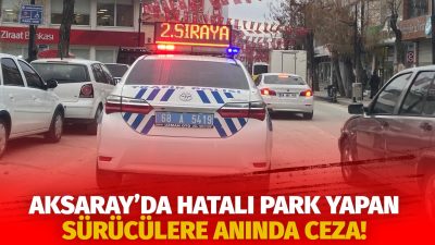Aksaray’da trafik sorunlarını azaltmak amacıyla LED ekranlı polis araçlarıyla yazılı