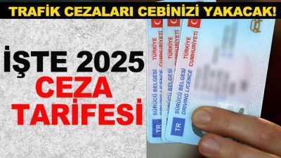 2025 yılı itibarıyla uygulanacak trafik cezaları açıklandı. Gelecek yıl, trafik