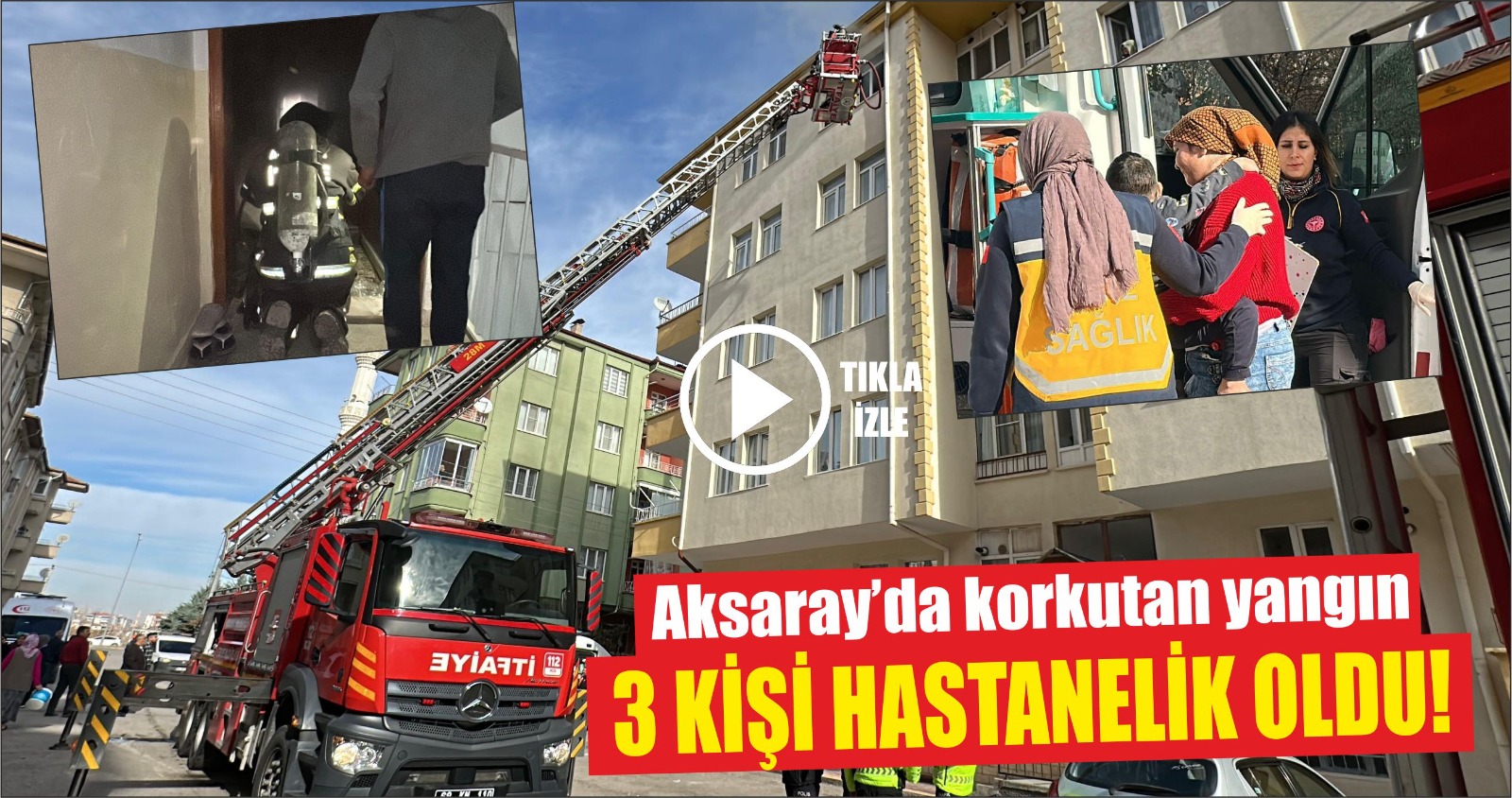 Bir apartmanın beşinci katında çıkan yangında dumandan etkilenen karı-koca ve