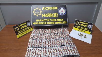 Konya'nın Akşehir ilçesinde uyuşturucu ticareti yaptığı iddiasıyla gözaltına alınan şüpheli