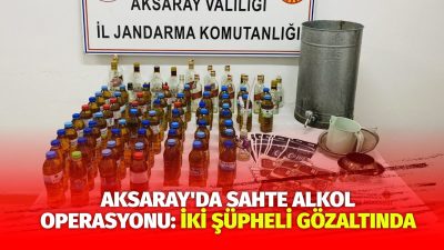 Aksaray İl Jandarma Komutanlığı ekipleri, sahte ve kaçak alkol imal