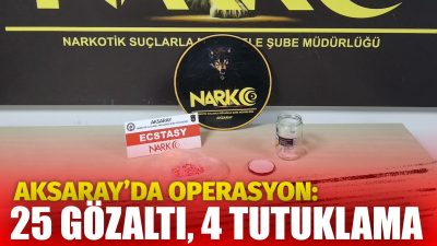 Aksaray Emniyet Müdürlüğü Narkotik Suçlarla Mücadele Şube Müdürlüğü ekiplerinin gerçekleştirdiği