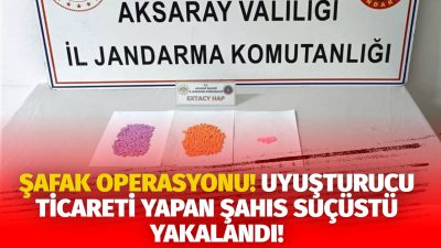 Aksaray İl Jandarma Komutanlığı ekipleri tarafından düzenlenen operasyonda, uyuşturucu ticareti