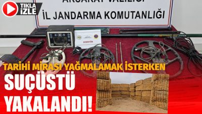 Aksaray’da kaçak kazı yaptığı tespit edilen bir şahıs jandarma ekipleri