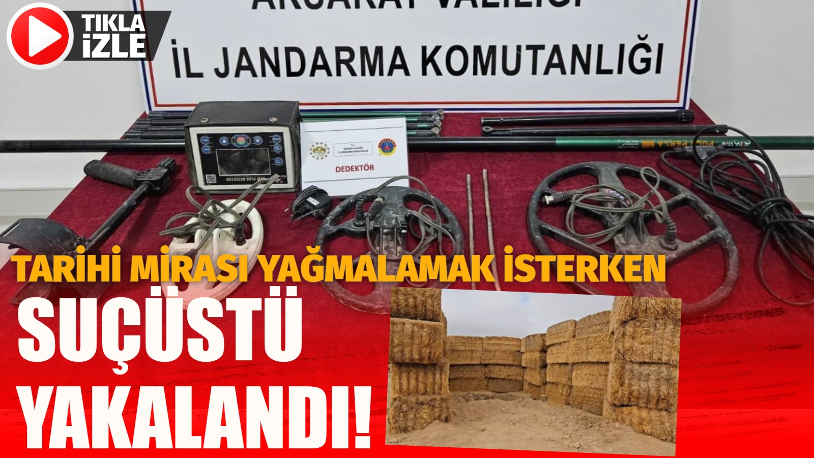 Aksaray’da kaçak kazı yaptığı tespit edilen bir şahıs jandarma ekipleri