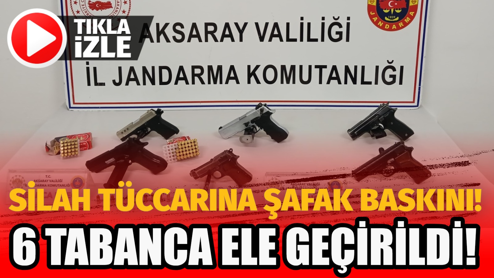 Aksaray İl Jandarma Komutanlığı ekipleri, kaçak silah ticareti yaptığı tespit