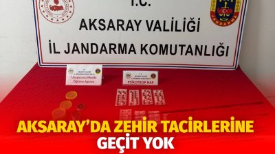 Aksaray İl Jandarma Komutanlığı ekipleri, uyuşturucu madde ticareti yapan şahıslara