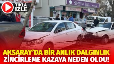 Aksaray’da Necip Fazıl Kısakürek Caddesi üzerinde meydana gelen zincirleme trafik
