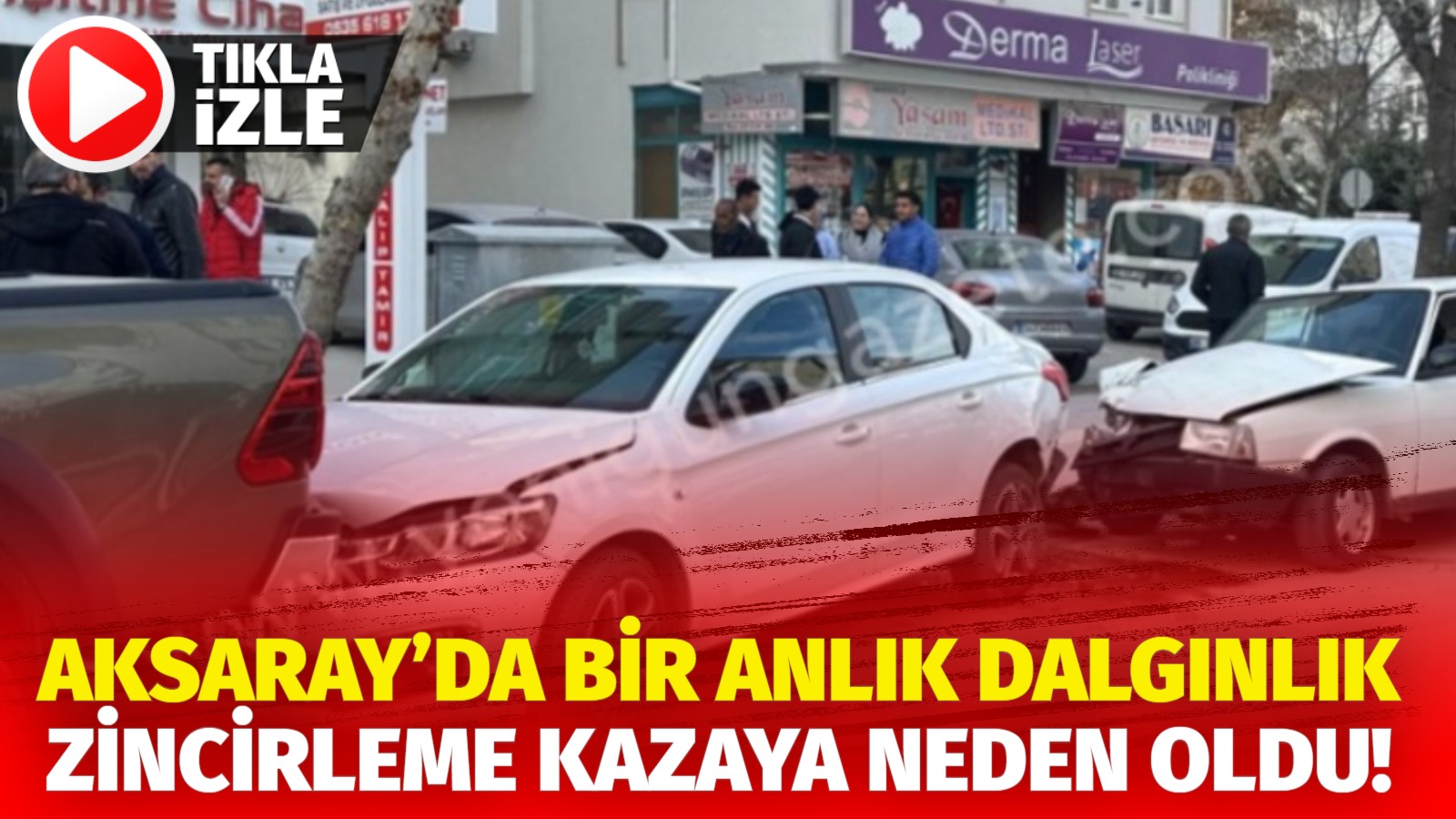 Aksaray’da Necip Fazıl Kısakürek Caddesi üzerinde meydana gelen zincirleme trafik