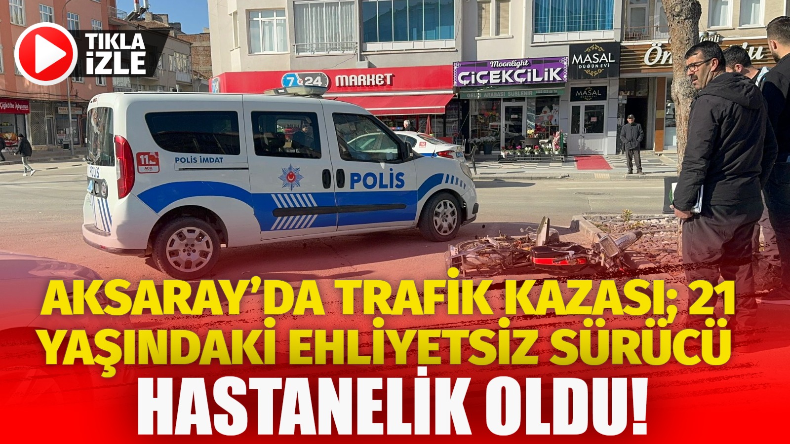 Aksaray Kurtuluş Kavşağı’nda meydana gelen kazada, otomobil ile motosiklet çarpıştı.