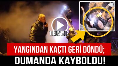 Aksaray’da çıkan yangında, ev sahibi son anda kendini dışarı atarak