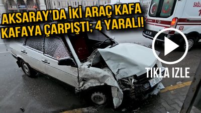 Aksaray-Konya yolu Sultanhanı ilçesi kavşağında meydana gelen kazada, iki aracın