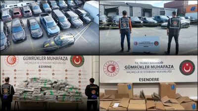 Ticaret Bakanlığı Gümrükler Muhafaza ekipleri Mersin, Edirne ve Hakkari'de gerçekleştirdiği