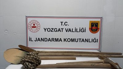  Yozgat’ın Yerköy ilçesinde 7 zanlı, kaçak kazı yaptıkları sırada jandarma