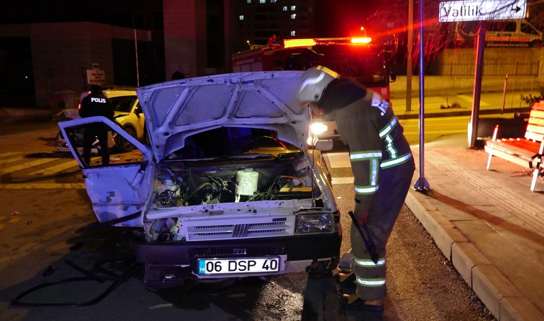 Kırıkkale’de iki otomobilin çarpışması