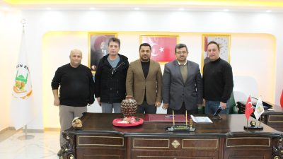 Ağaçören İlçe Milli Eğitim Müdürü Deniz Arslan, şube müdürleri ve