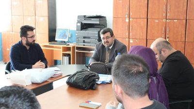 Ağaçören İlçe Milli Eğitim Müdürü Deniz Arslan ve beraberindeki heyet,