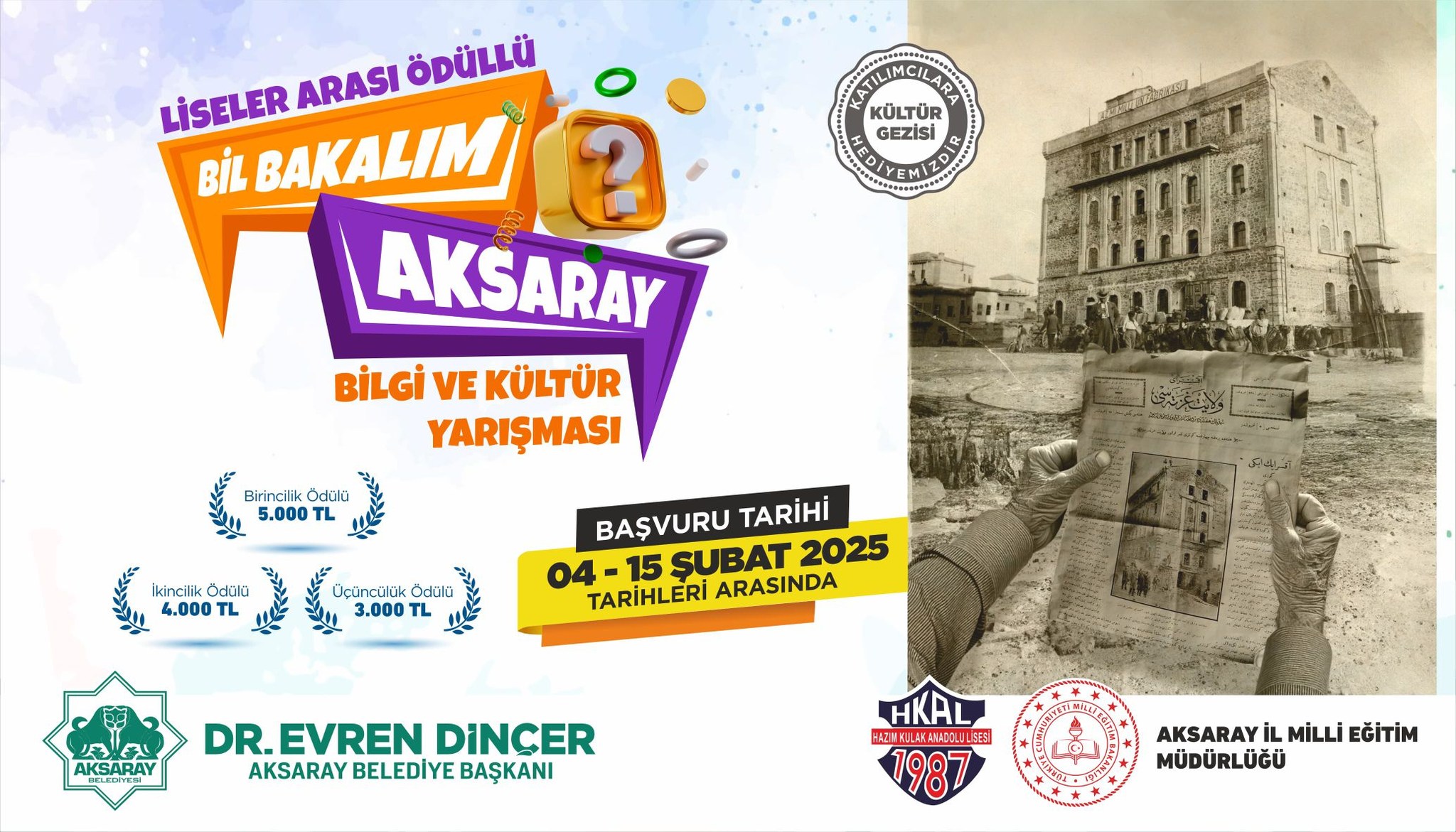 Öğrenciler dikkat: Aksaray’da liseler arası bilgi ve kültür yarışması başlıyor!