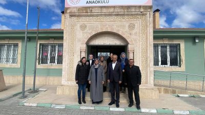 Eğitim Bir-Sen Aksaray Şube Başkanı ve sendika yöneticileri, Sultanhanı ilçesindeki