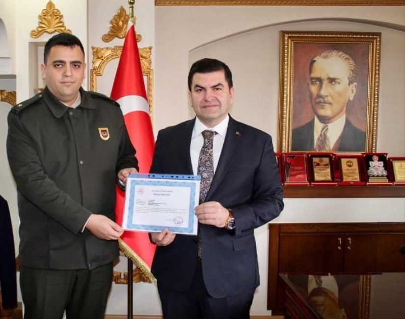 Ortaköy’deki görev süresini tamamlayan Askerlik Şubesi Başkanı Teğmen Yunus Türk,