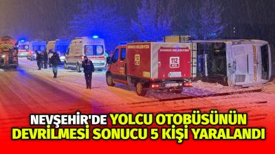 Nevşehir'de yolcu otobüsünün devrilmesi sonucu 5 kişi yaralandı.