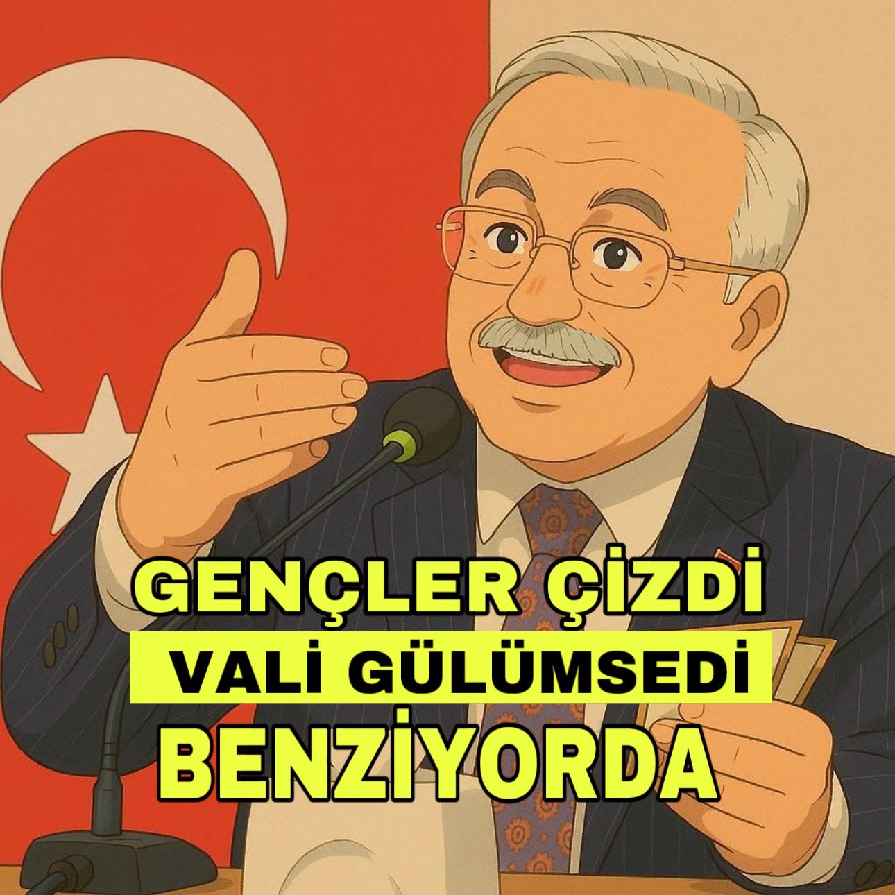 Aksaraylı gençler çizdi, Vali gülümsedi: Benziyor da!