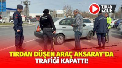Romanya’dan Suriye’ye ikinci el araç taşıyan bir tır, Aksaray’dan geçerken